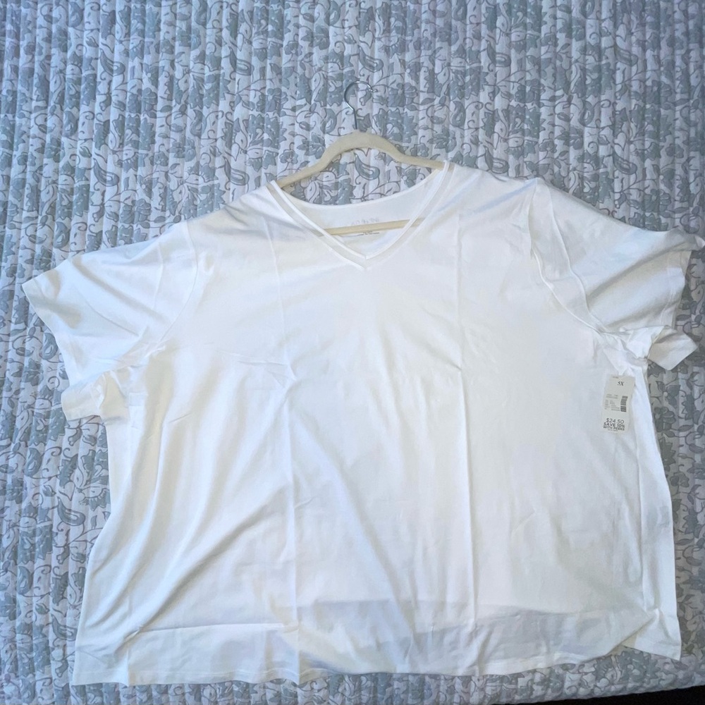 White V-Neck Women's Top